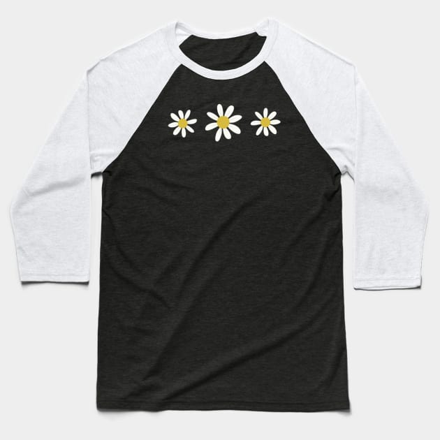 Daisy Minimal Colorful Blossom Flower Baseball T-Shirt by mangobanana